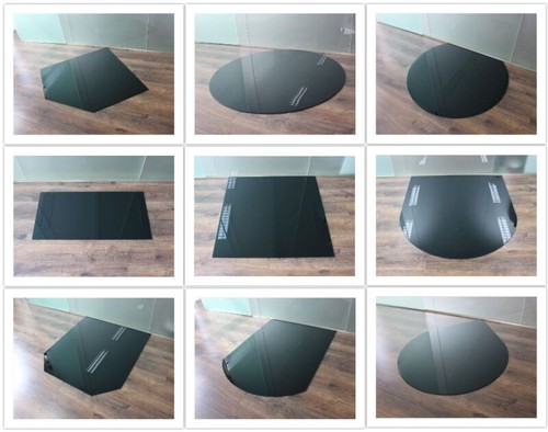 Schwarze glasbodenplatte kamin - schwarze,